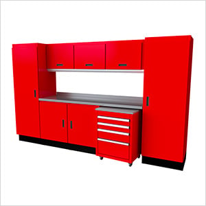 Select Series 9-Piece Aluminum Garage Cabinet Set (Red)