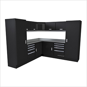 Select Series 12-Piece Aluminum Garage Corner Cabinet Set (Black)