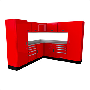 Select Series 12-Piece Aluminum Garage Corner Cabinet Set (Red)