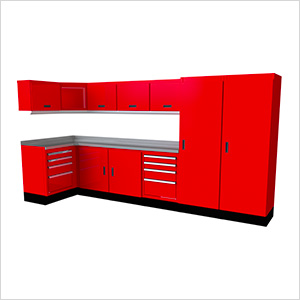 Select Series 13-Piece Aluminum Garage Corner Cabinet Set (Red)