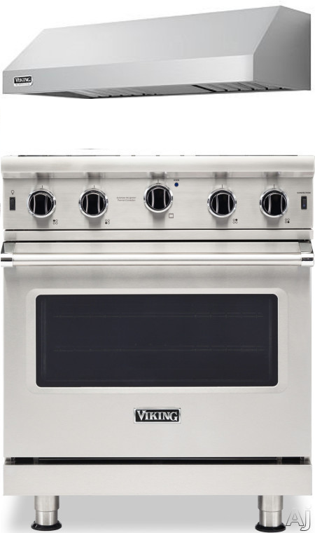 Viking 5 2 Piece Kitchen Appliances Package with Gas Range in Stainless Steel VIRARH102