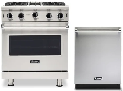 Viking 5 2 Piece Kitchen Appliances Package with Gas Range and Dishwasher in Stainless Steel VIREDW102