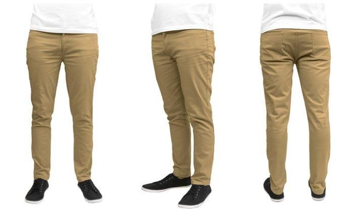 Galaxy by Harvic Men&#39;s Slim Fit Cotton Stretch Chinos Pant - Assorted Sizes / Timber / 30 x 30