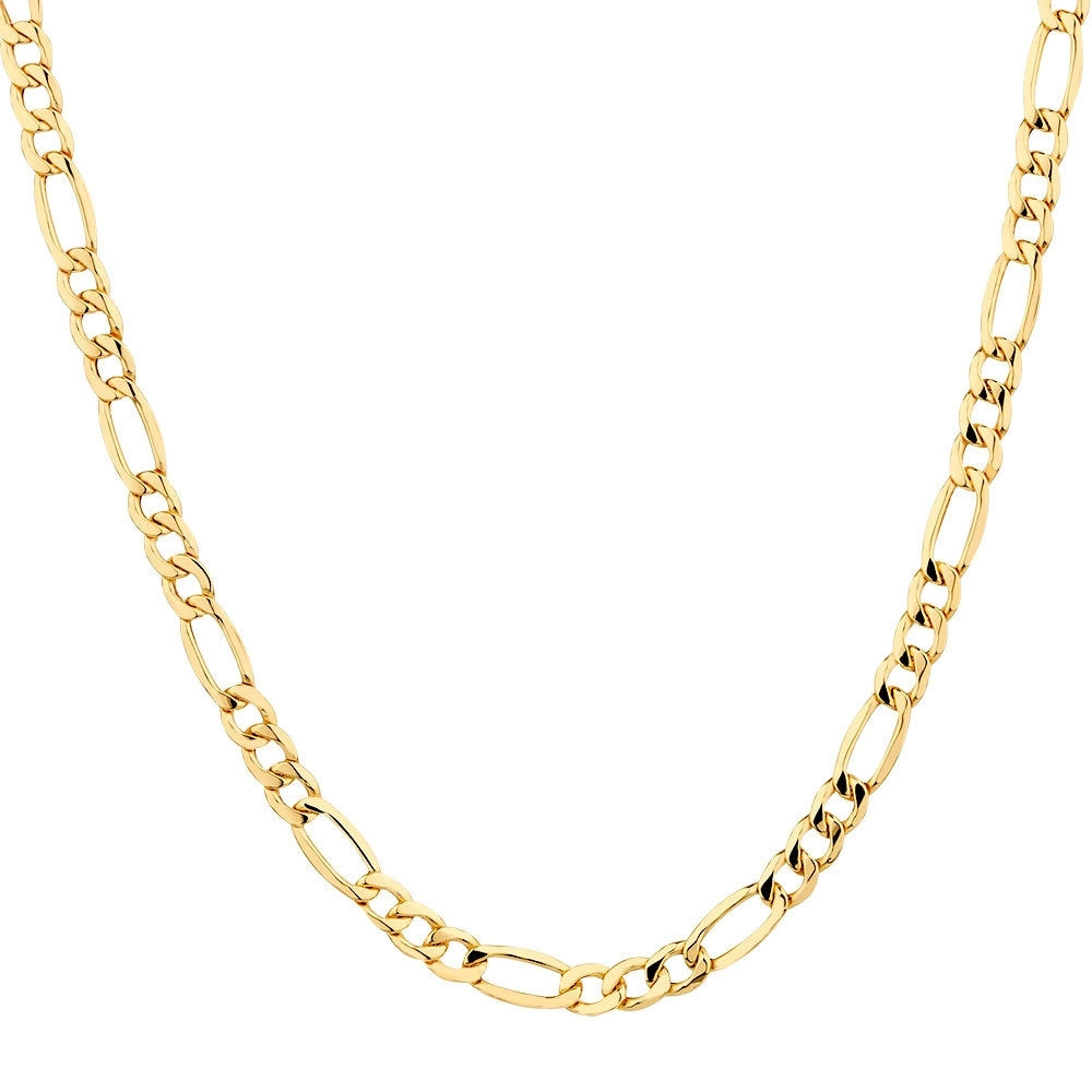 Solid 10K Gold Diamond Cut Italian Crafted Figaro Chain - Assorted Sizes Necklace / 18&quot;