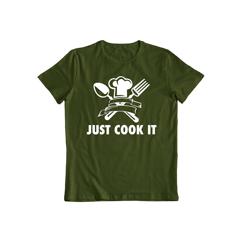 Women&#39;s Just Cook It Fun T-Shirt / Forest Green / Large