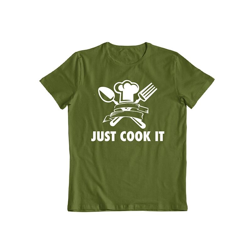 Women&#39;s Just Cook It Fun T-Shirt / Military Green / 2XL
