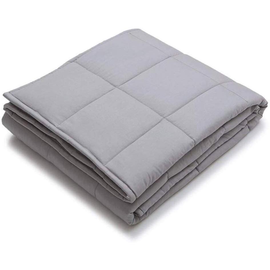 Kathy Ireland Weighted Blanket with Glass Beads / Silver / 60&quot; x 80&quot; - 20 lb