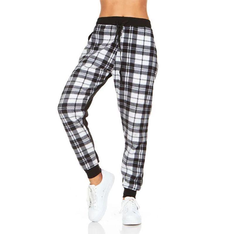 Women&#39;s Plaid Jogger Pants With Pockets / XL
