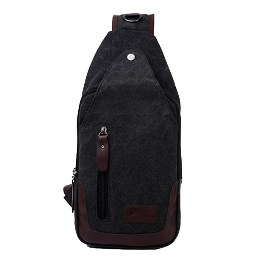 Canvas Shoulder Sling Bag - Assorted Colors / Black