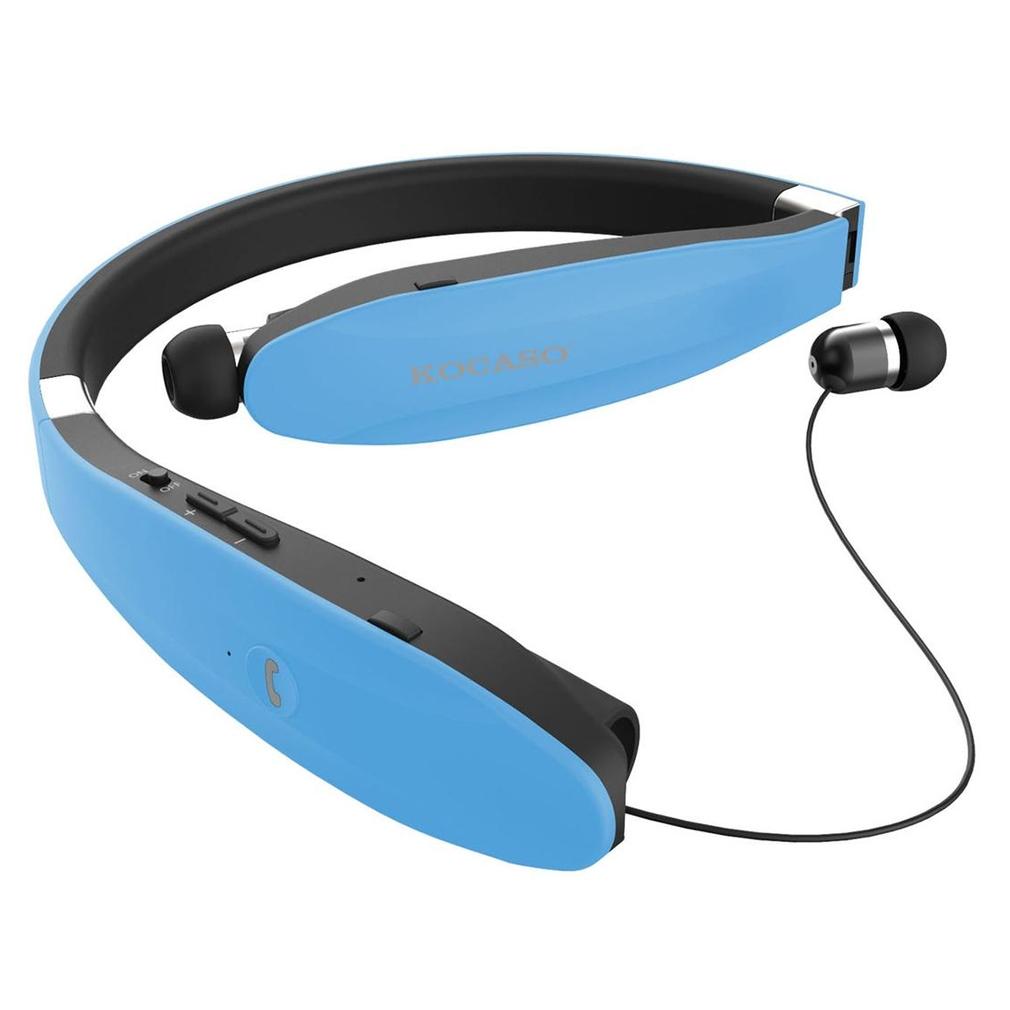 Kocaso Foldable Wireless Neckband Sweatproof Headset / Blue