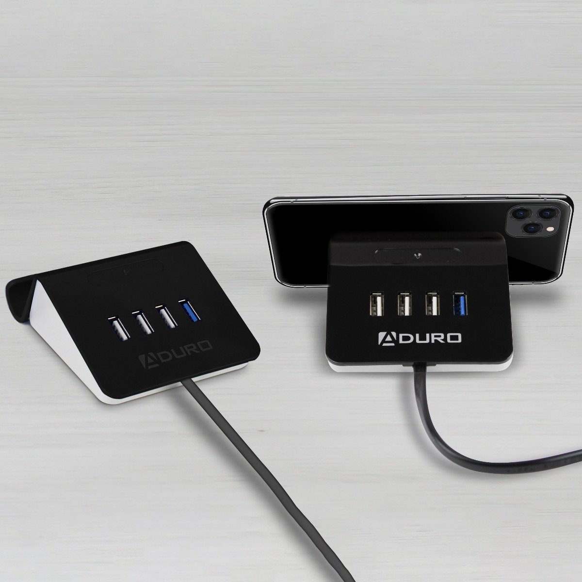 Aduro PowerUp 4-Port USB Charging Station and Stand / Black
