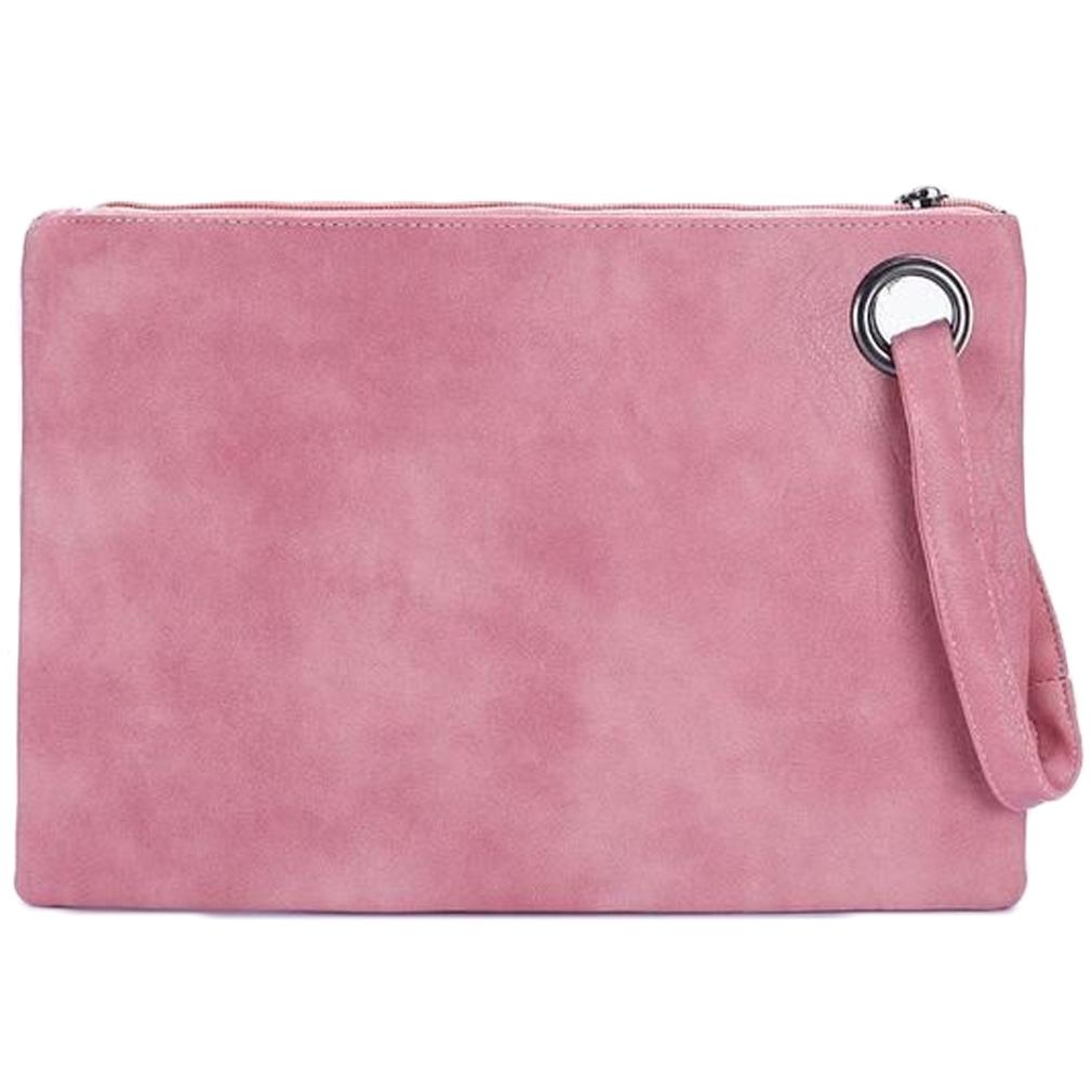 Fashion Solid Women&#39;s Envelope Bag / Light Pink