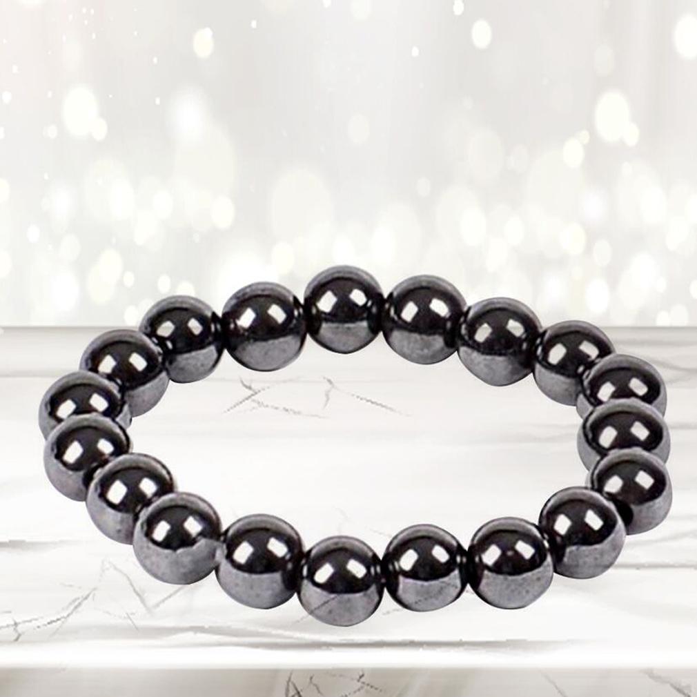 Natural Magnetic Hematite Stretch Bracelets For Men and Women