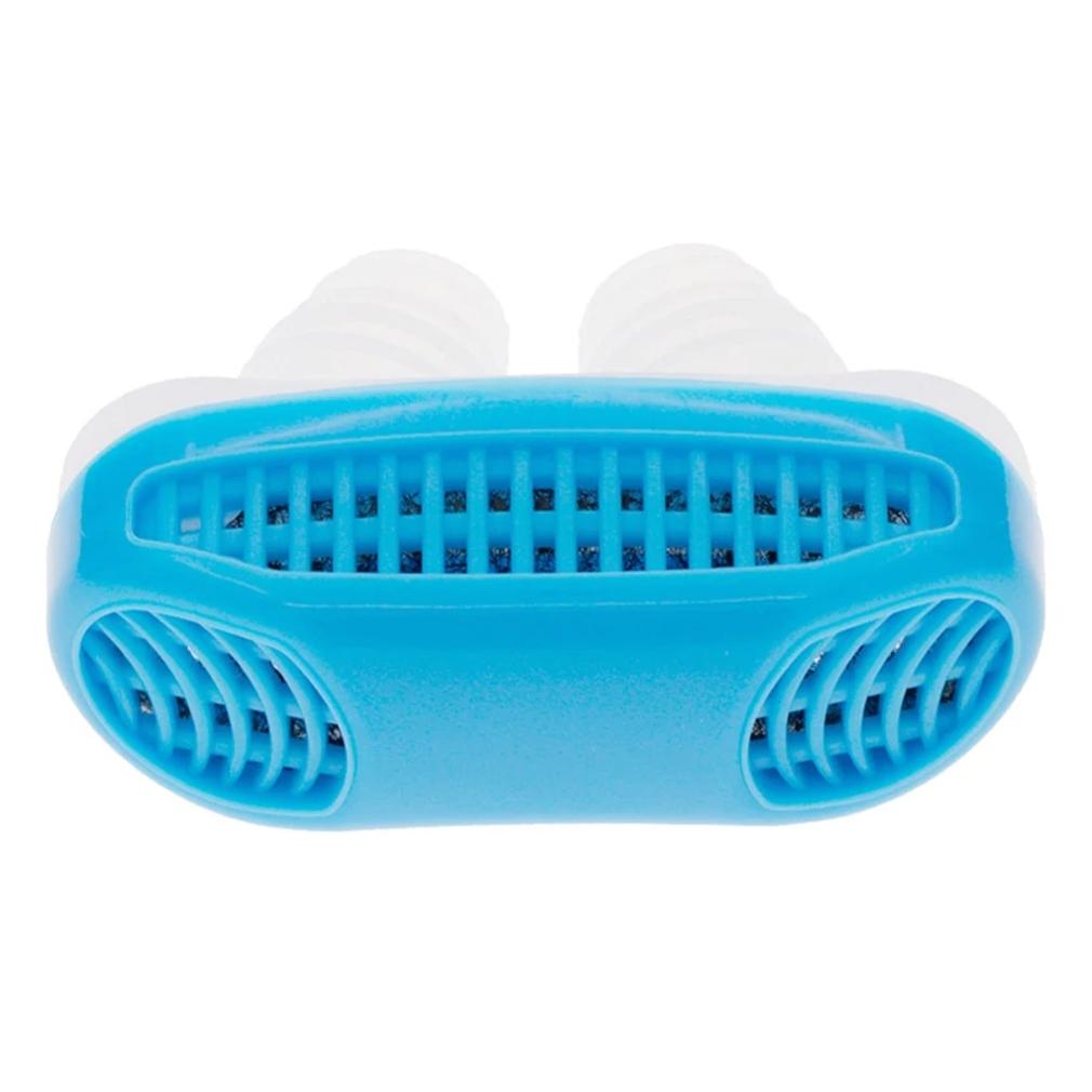Mini CPAP Anti-Snoring Sleep Apnea Nasal Device &amp; Case / Blue