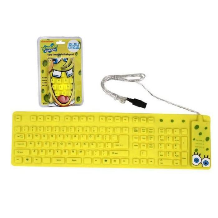 SpongeBob Yellow USB Wired Roll-up Keyboard