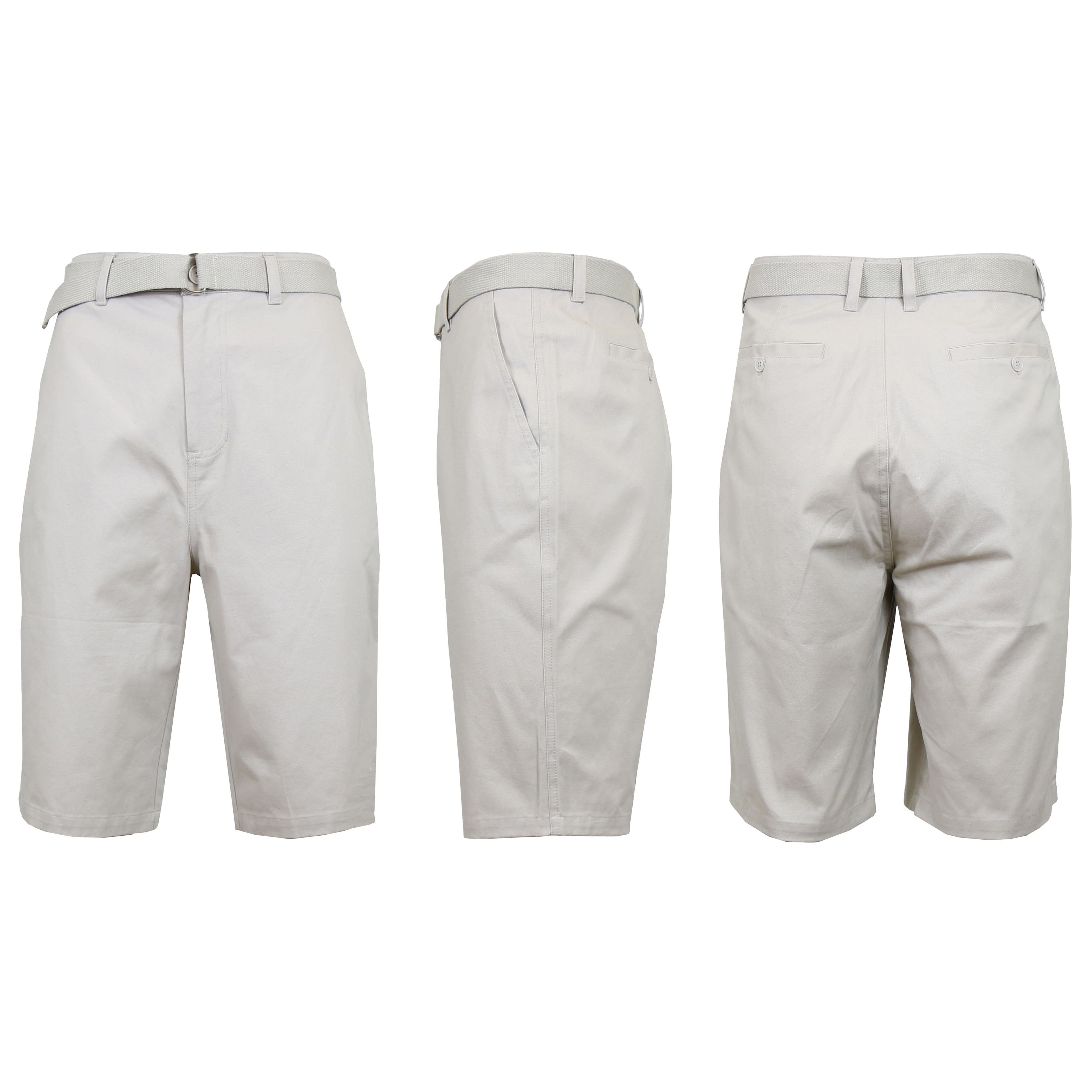 Men&#39;s Cotton Chino Shorts with Belt / Sand / 30
