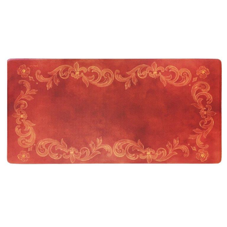 Oversized 20&quot;x 39&quot; Anti-Fatigue Embossed Floor Mat / Tuscan Fleur Red