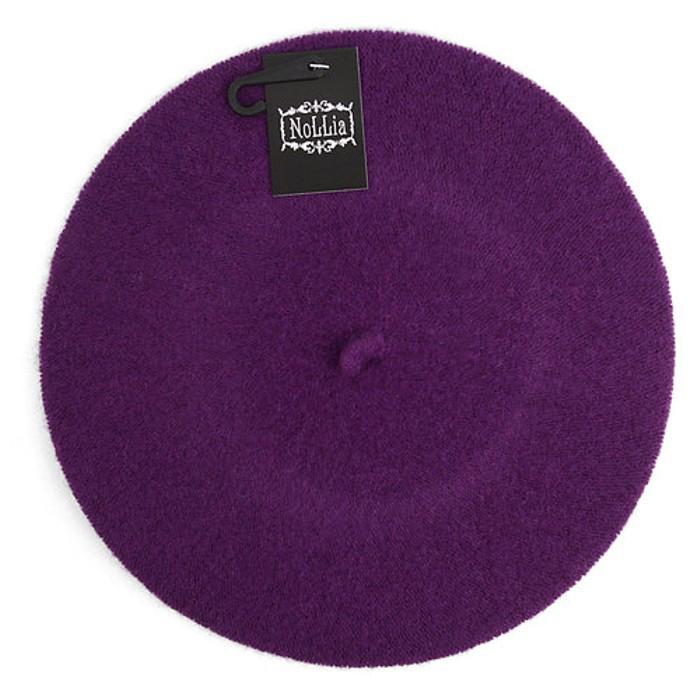 Traditional Women&#39;s Men&#39;s Solid Color Plain Wool French Beret One Size / Purple