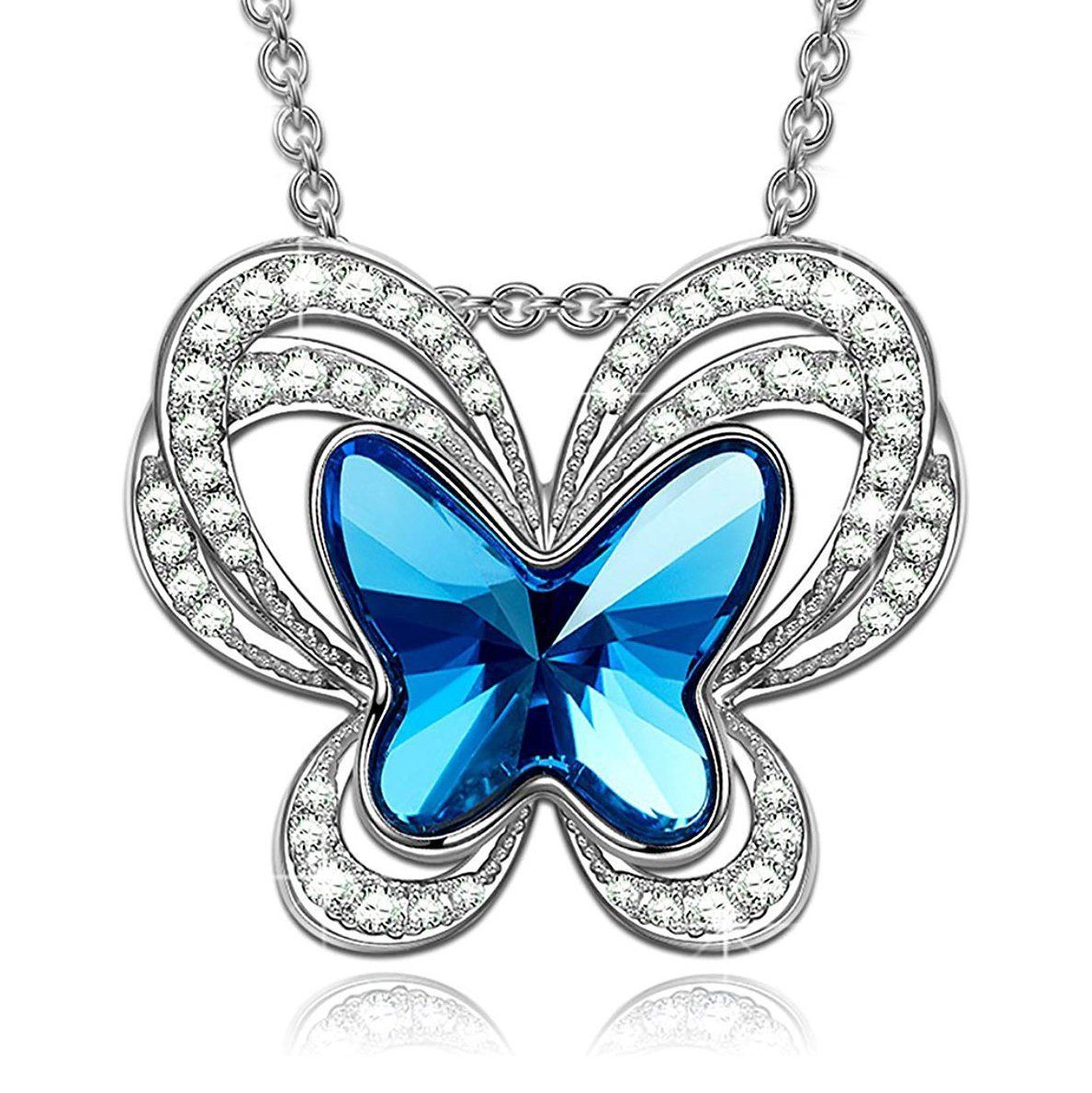 Blue Topaz Butterfly Necklace