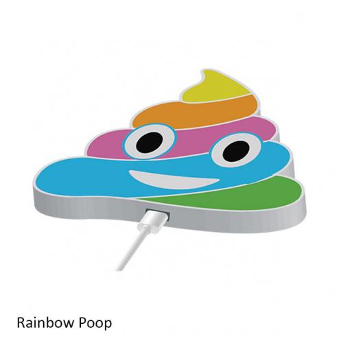 Emoji Themed Wireless Phone Charger / Rainbow Poop