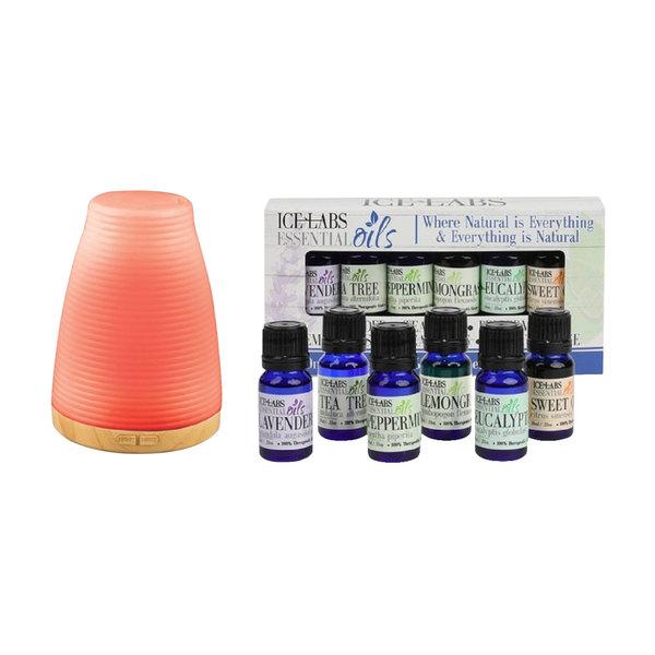 Essential Oils Relaxing Diffuser Starter Kit with 6 Pack Oil