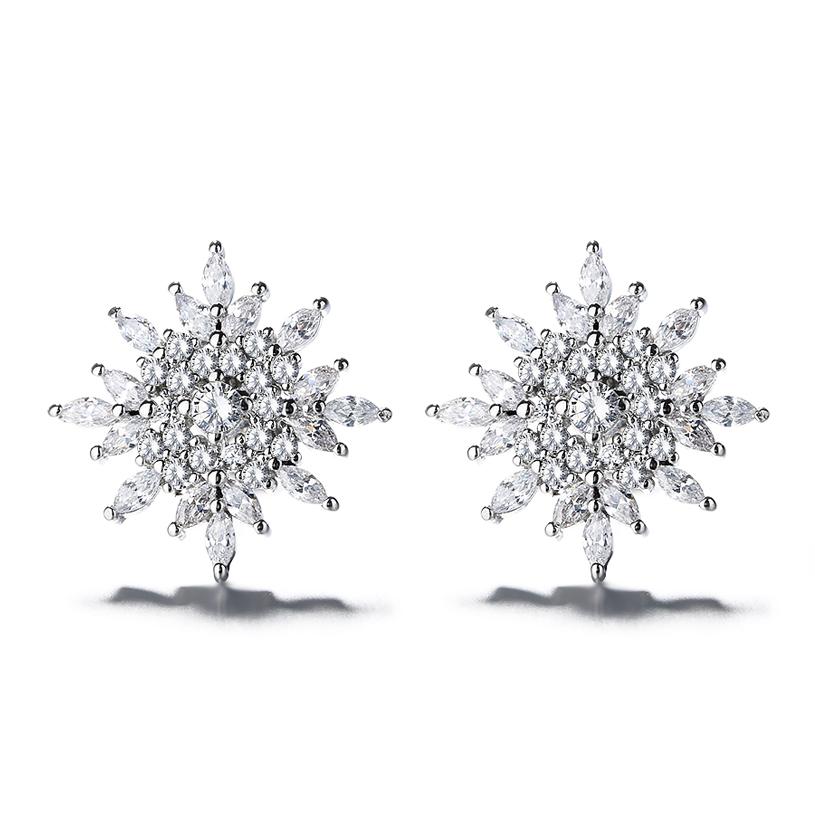 Sterling Silver Starburst Stud Earrings With Swarovski Crystals