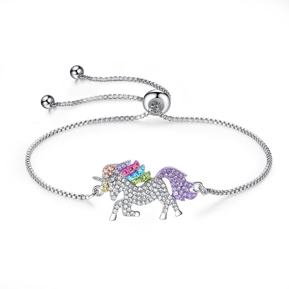 Multi-Colored Crystal Unicorn Adjustable Bracelet made with Swarovski Elements