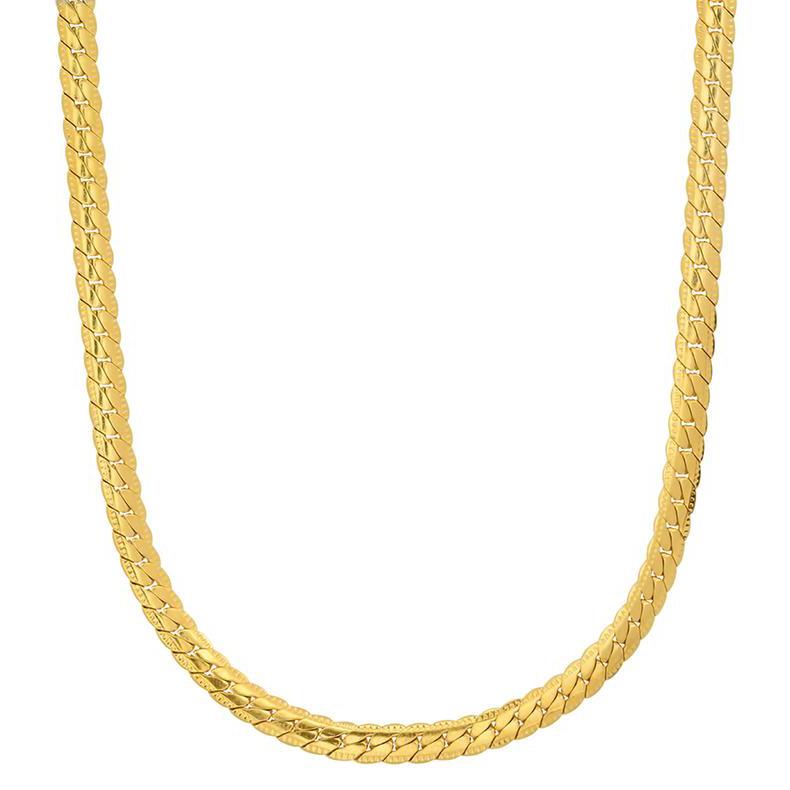 Men&#39;s Stainless Steel Curb Cuban Link Chain by Steeltime Necklace / Gold