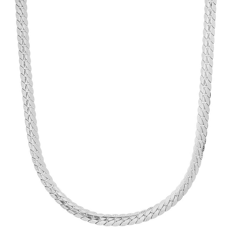 Men&#39;s Stainless Steel Curb Cuban Link Chain by Steeltime Necklace / Silver