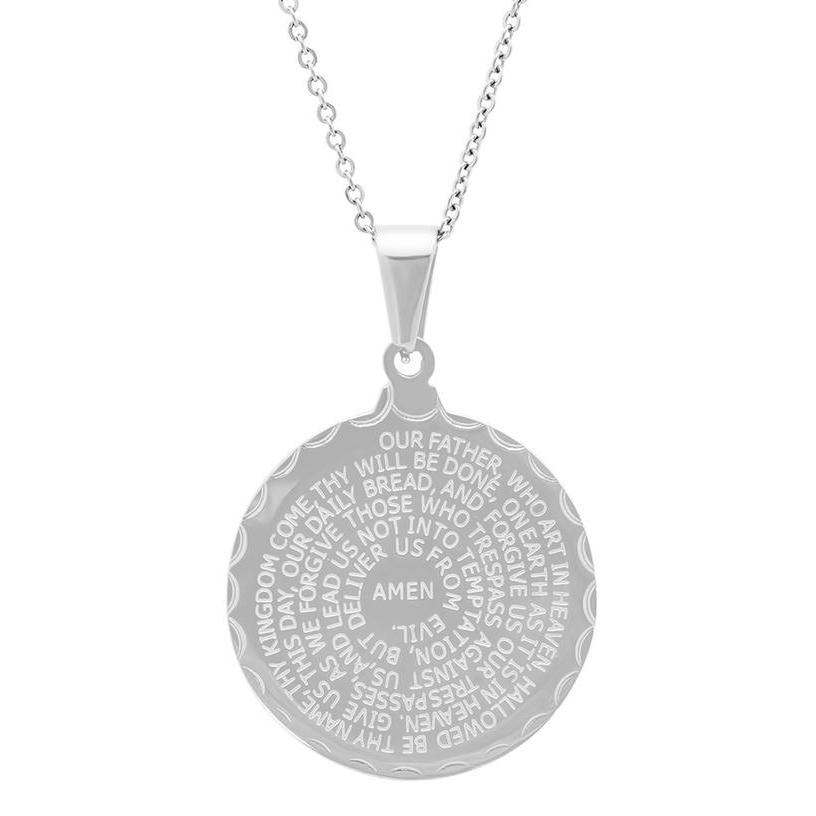 Stainless Steel Lord&#39;s and Serenity Prayer Pendant for Women / Silver