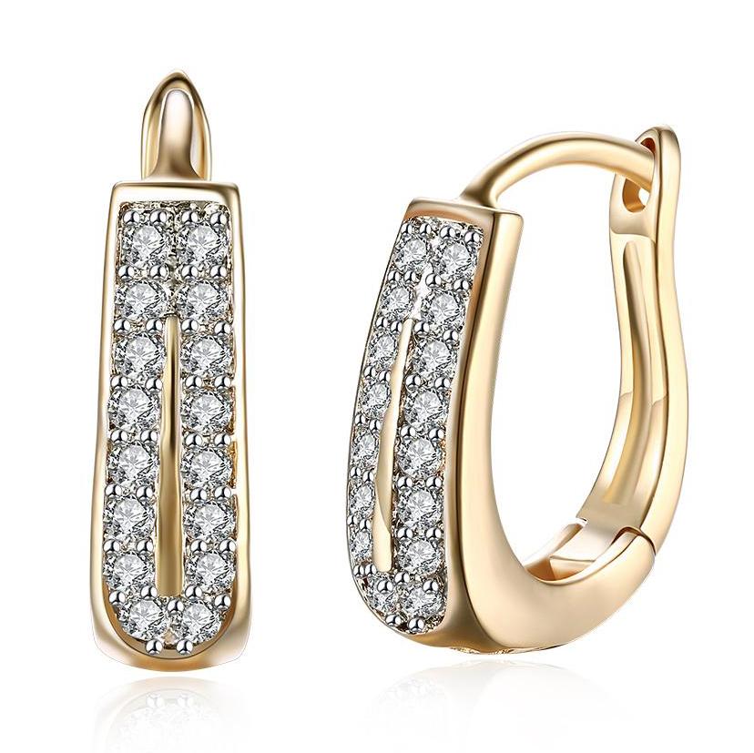 Swarovski Elements Harp Shaped Earrings in 14K Gold