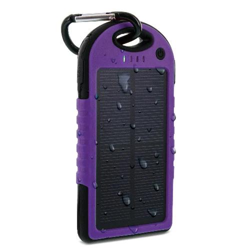 Aduro Powerup Solar 6,000 mAh Portable Backup Battery / Purple