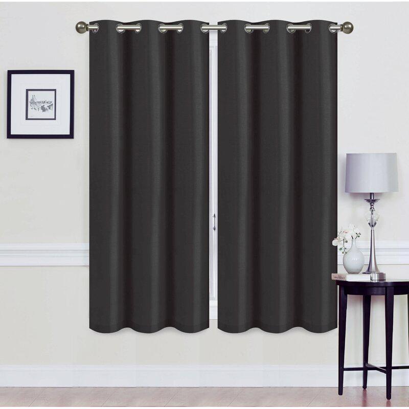 Set of 2: Foam-Backed Blackout Grommet Curtain Panel / 76 X 63