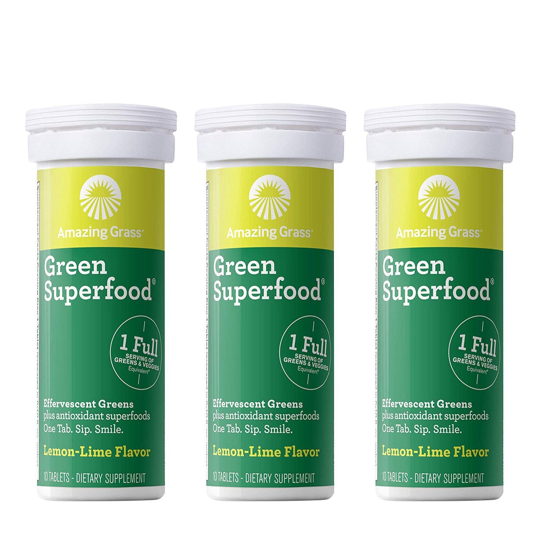 Amazing Grass Green Superfood Water Flavoring Tablet with Antioxidants and Alkalizing Greens / Lemon-Lime