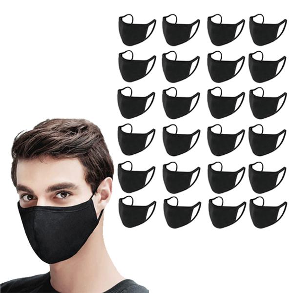 Washable &amp; Resuable 2 Ply Cotton Fabric Face Mask With Elastic Earloop / Black