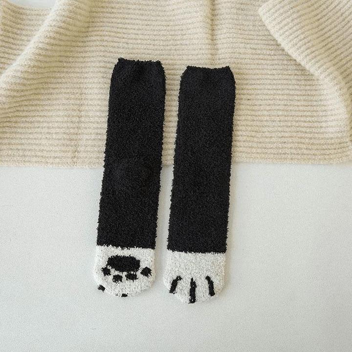 Women&#39;s 3-Pack: Autumn and Winter Cat Claws Socks / Black