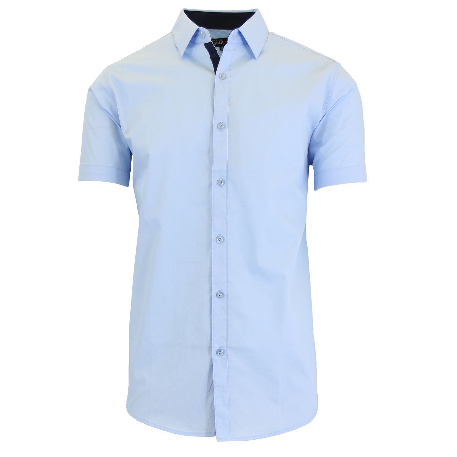 Men&#39;s Mens Short Sleeve Dress Shirt / Light Blue / Large