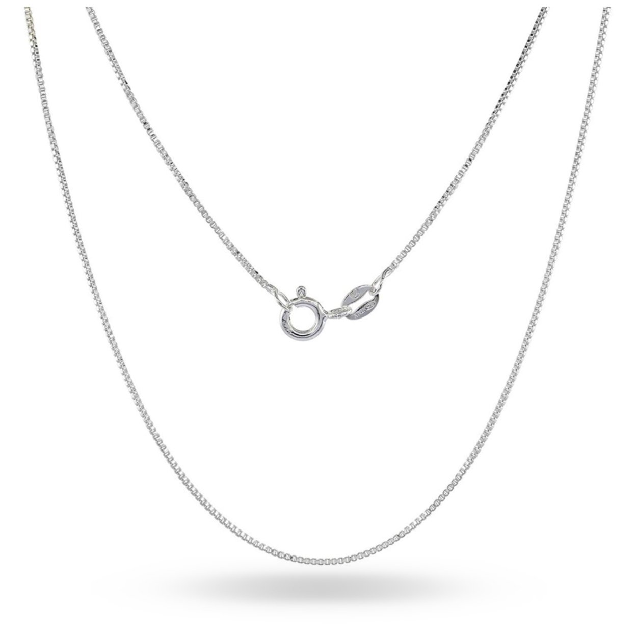 Sterling Silver .8MM Unisex Box Chain Necklace / 16&quot;