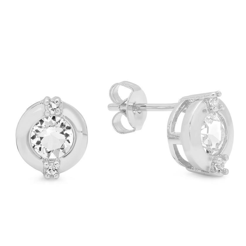 Ladies 18k White Gold Plated Earrings Adorned With Swarovski Crystals
