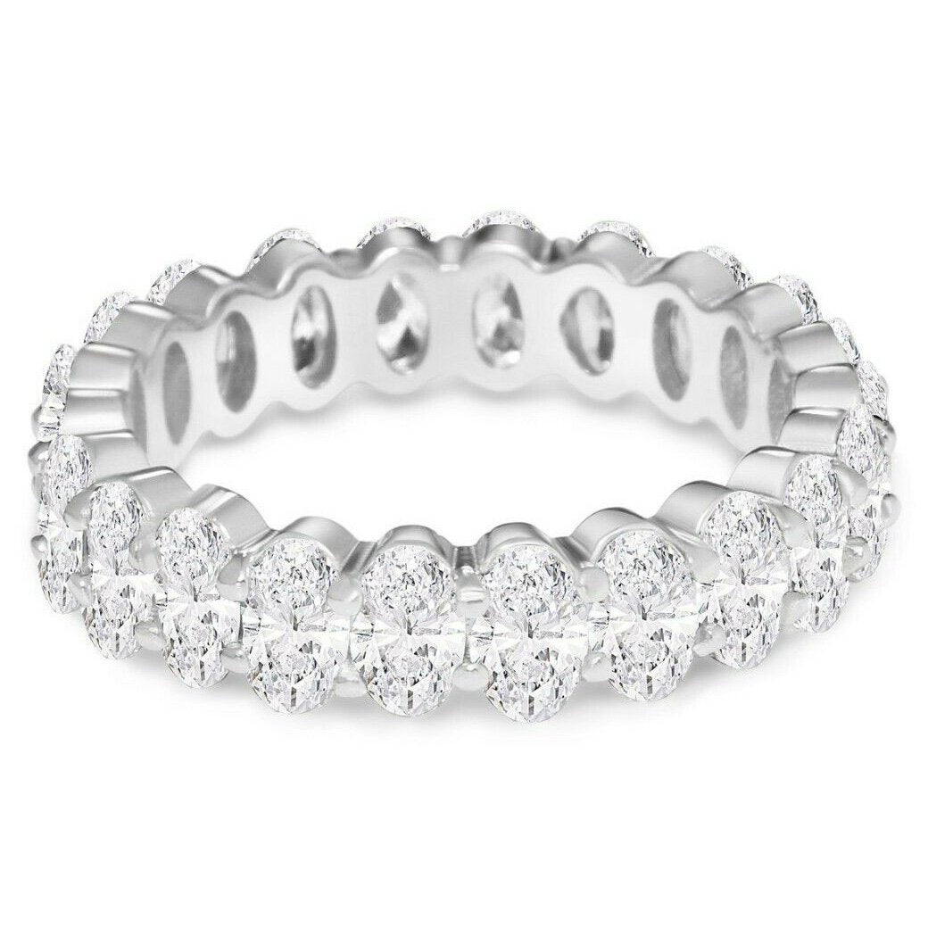 Small Oval Eternity Ring / Silver / 9