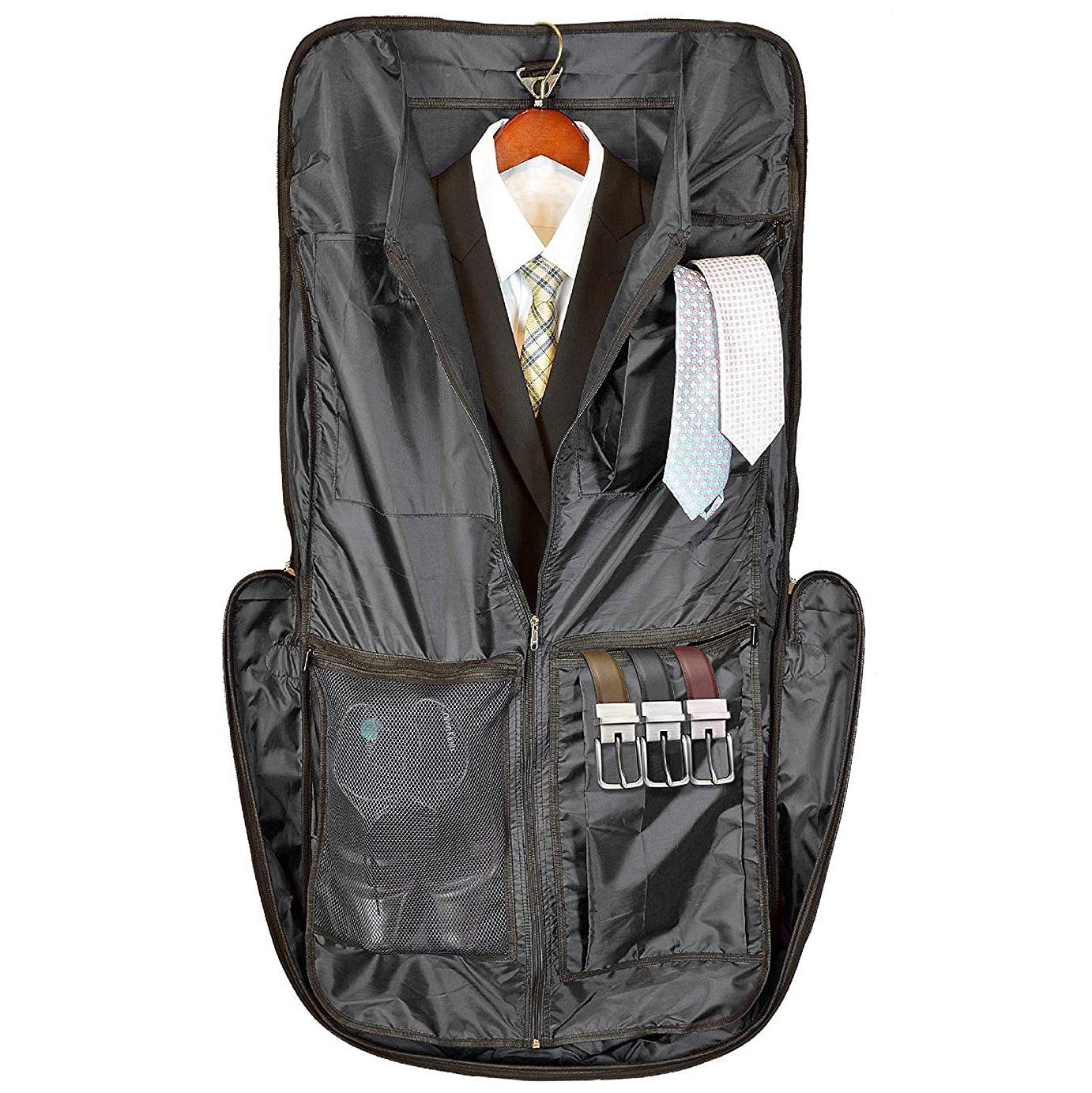 Bolford Travel Garment Bag For Business Trips And Travel With Padded Computer Pocket / Black