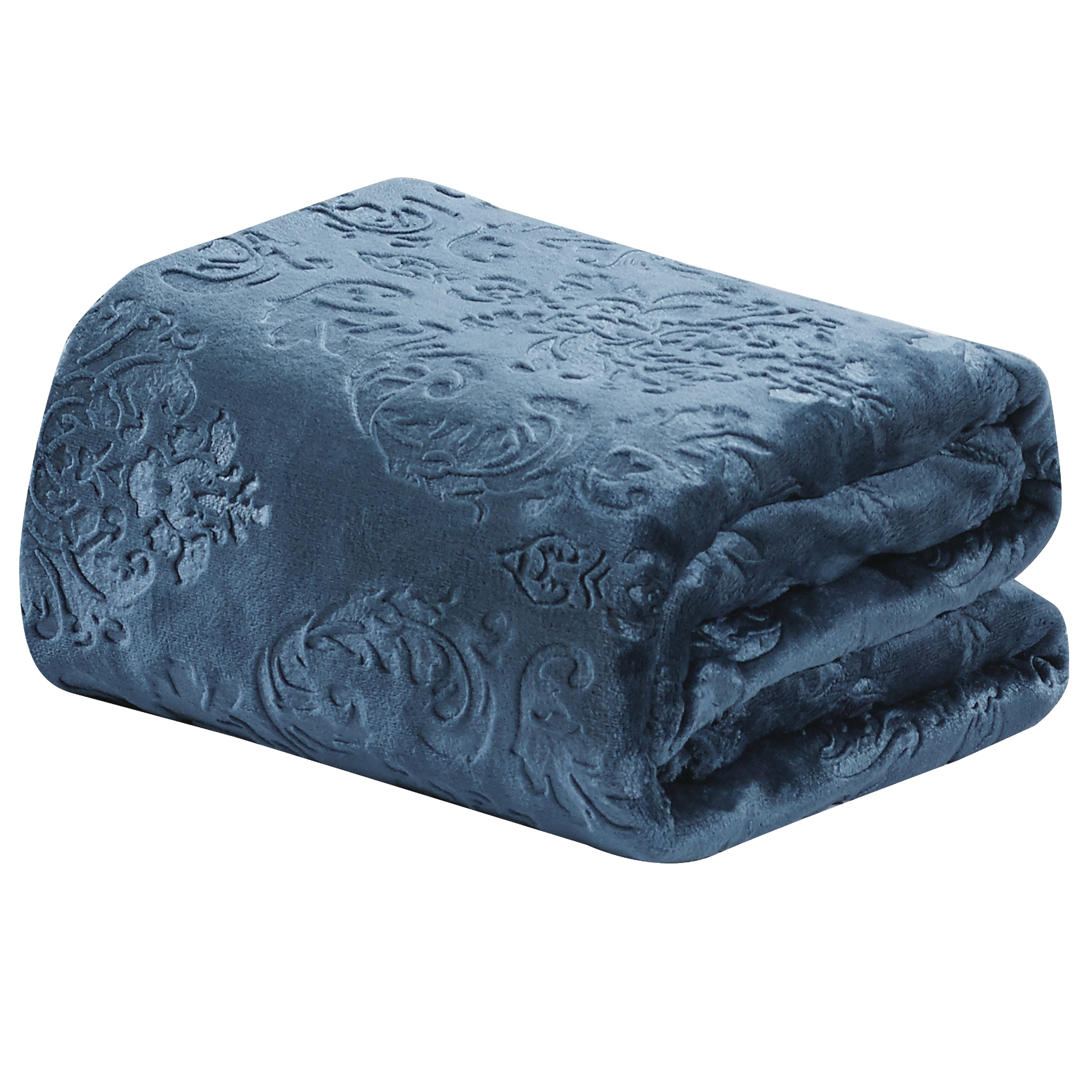 Versailles Throw Flannel Fleece Blanket / Blue