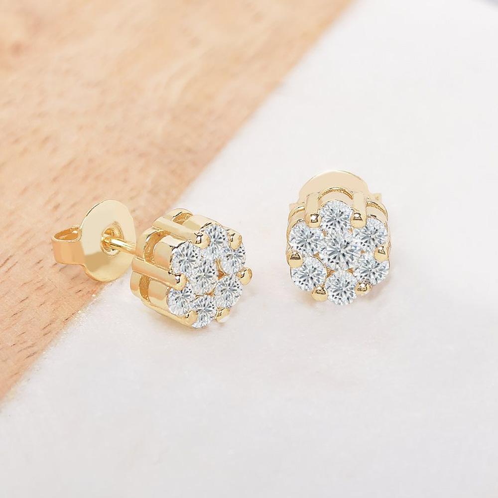 Cluster Flower Stud Earrings / Gold