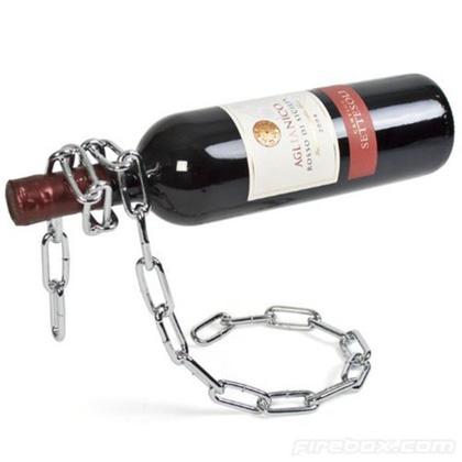 Eravino Novelty Magic Floating Steel-Link Chain Wine Bottle Holder Necklace