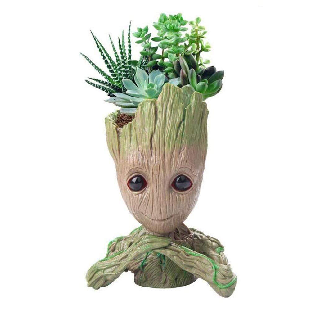 Boxod Treeman Baby Groot Succulent Flower Pot with Hole Pen Holder / Absorbed