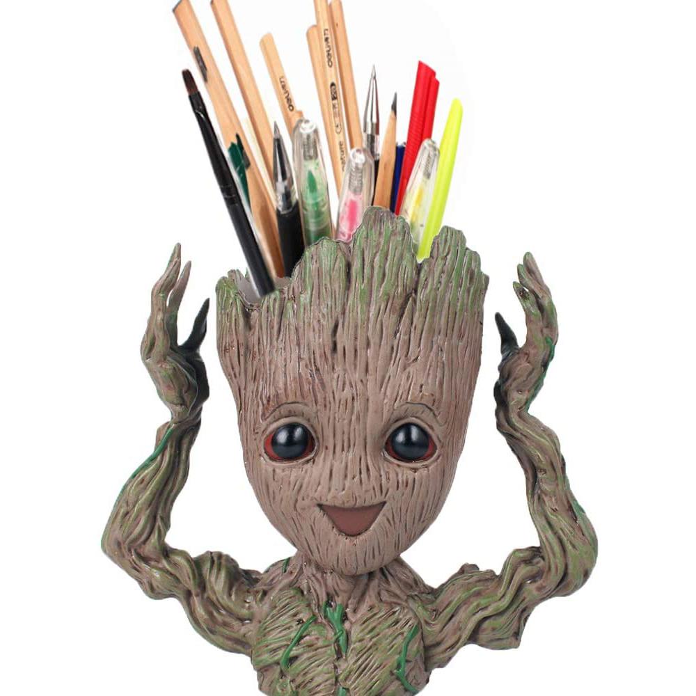 Boxod Treeman Baby Groot Succulent Flower Pot with Hole Pen Holder / Happy