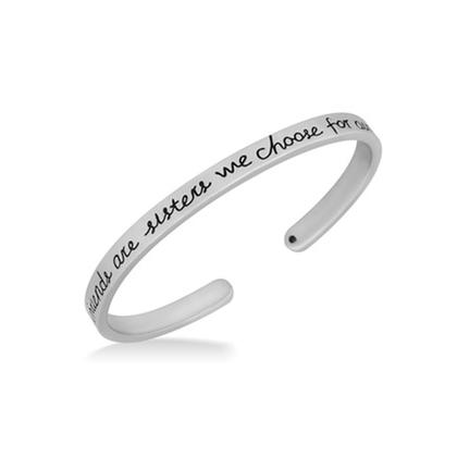 Engraved &quot;Girlfriends Are Sisters We Choose For Ourselves&quot; Bracelet