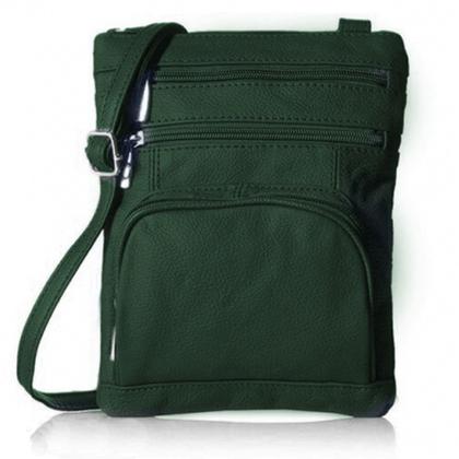 Super Soft Leather-Crossbody Bag / Green