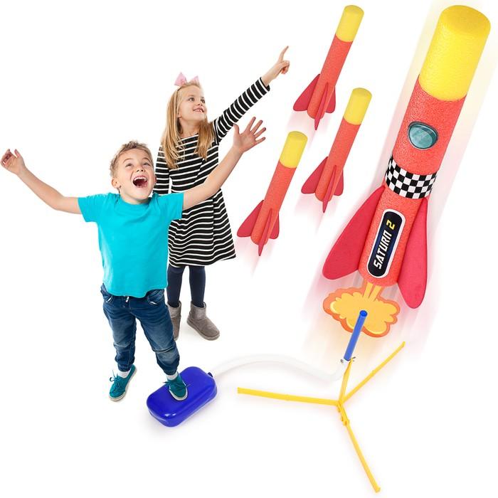 Toy Rocket Launcher for Kids with 4 Foam Rockets &amp; Launch Stand