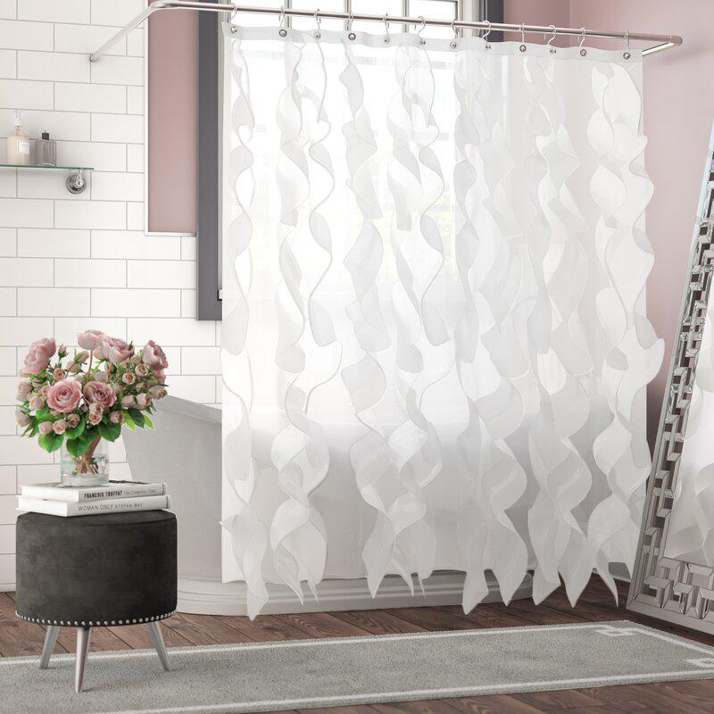 Westendorf Cascading Waterfall Single Shower Curtain / White